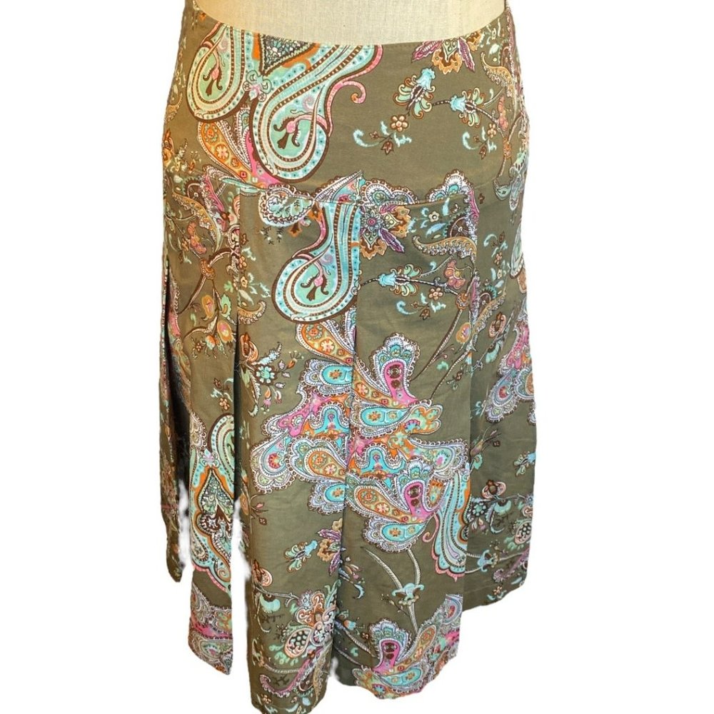 STEILMANN FLORAL PAISLEY PLEATED SKIRT (SZ. 4) (EUC)